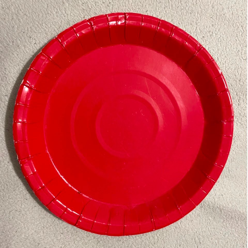 1 inch deep- 9 inches diameter coloured plates (dozen).